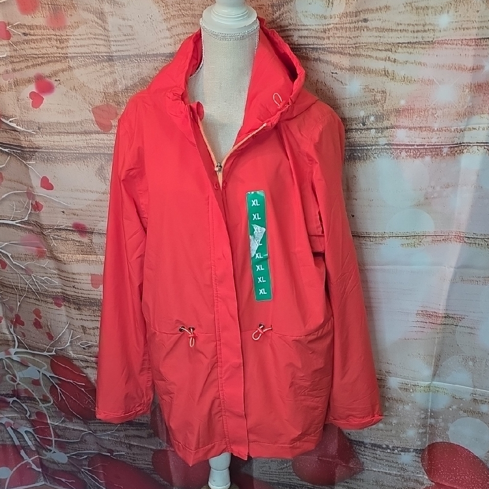 Bass & Co Anorak Women's Red Hooded Jacket